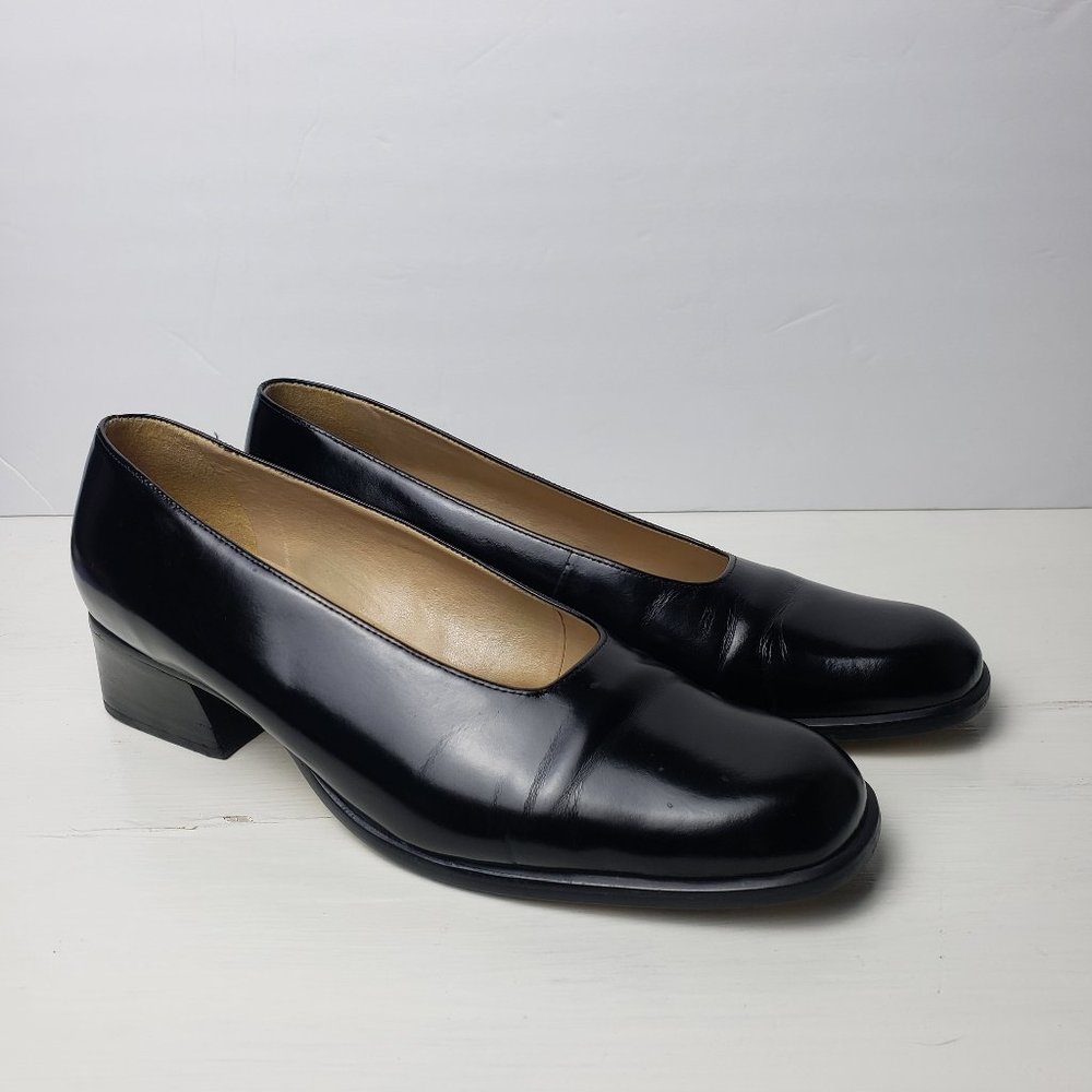 Nine West Leather Block Heel Loafers